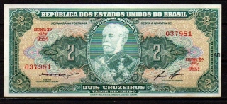 Brazílie 2 Cruzeiros 1956-58 UNC P.157Ac