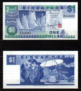 Singapur 1 Dollars 1987 UNC P.18